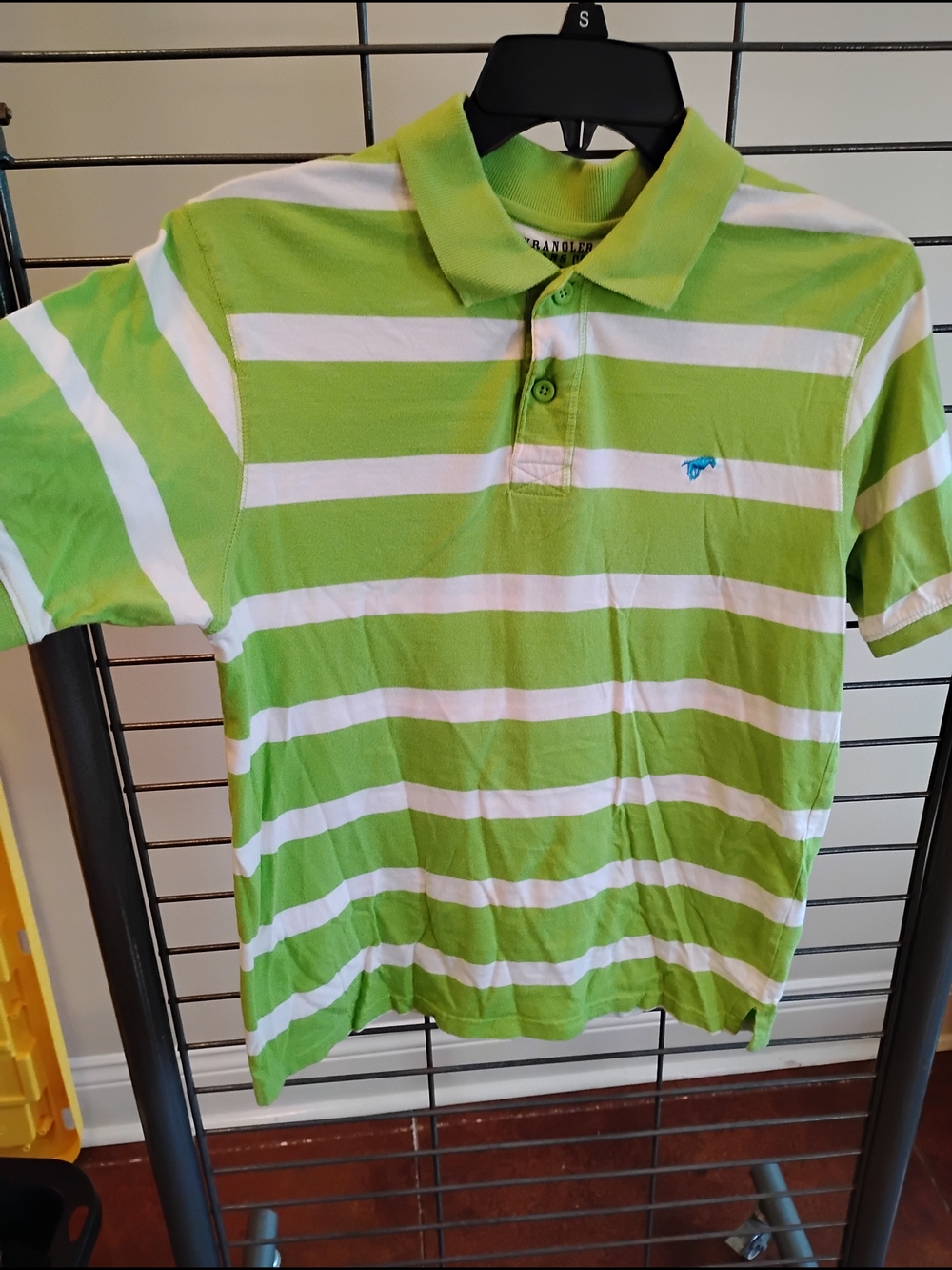 Wrangler Lime Green & White Striped Polo Shirt for Kids